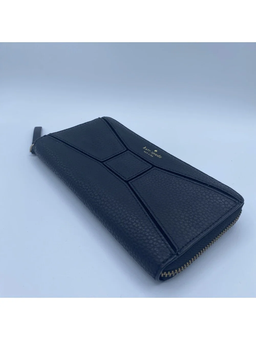 Kate Spade Neda Bridge Place Black Pebble Leather Wallet Multi Pockets